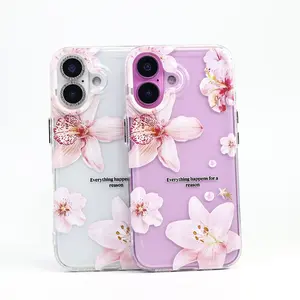 Fresh cute and adorable white hibiscus Hawaiian-style iPhone 17/16/15/14/13/12/Pro Max/Plus/Air phone case—perfect for girls and women with a preppy style
