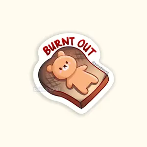 Burnt Out Bear Vinyl Sticker