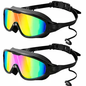 Swim Goggles 2 Pack Anti-Fog Swimming Goggles for Adults & Teens, Leak-Proof 180° Wide View UV Protection Full Coverage Swimming Goggles for Pool, Beach & Open Water