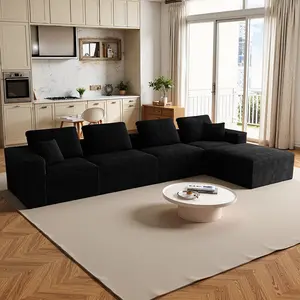 【5 Packages shipping】142"Oversized L-Shaped boneless sectional couch，Modular cloud couches with chaise lounges，Free Combination，For Living Room Bedroom Apartment,couches in a box NoAssembly Required，Modern Upholstered Sofa