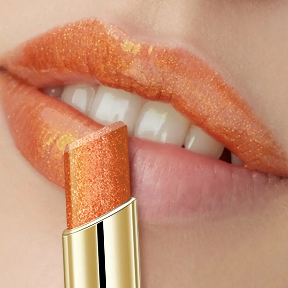Huasurv Shiny Moisturizing Hydrating Moisture Lipstick Lipgloss, Glossy Sparkling Pearl Finish, Metallic Pearl Effect, Long-Lasting Lip Color, Portable Travel Makeup, Party Date Makeup