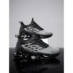 2026 New Casual Breathable Sports Shoes, Lightweight Flyknit Running Shoes, Fashion Men's Sneakers, Cross-Border Sharp Style