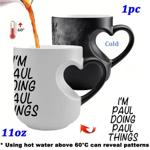 1pc "I'M PAUL DOING PAUL THINGS" Sensitive Aesthetic Ceramic Cup - 11oz Ceramic, Perfect for Gifts, Birthdays, Christmas, New Year, Halloween, Holiday Gift|Printed Humorous Mug|Durable Ceramic, Coffee Mug, Drinkware