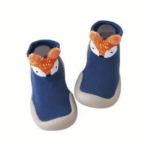 Socks Shoes Children First Walkers Cartoon Animal Pattern Soft Non-Slip Sole Breathable Rubber Floor Shoes Boys and Girls