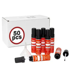15ml Fillable Aluminum Touch Up Paint Bottles with Brush – 50 Pack Refillable with Funnel, Mixing Balls & Labels – Durable, Leakproof Scratch Repair for Auto & DIY Kits - (87276)