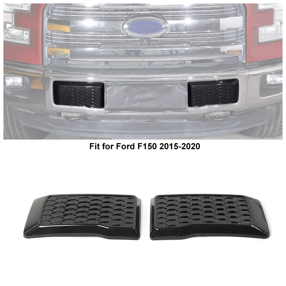 Front Bumper Corner Decor Cover Trim - ABS Automotive Car Protector, Exterior Car Accessories for Ford F150 2015-2020