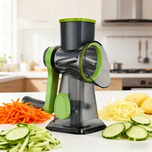 Multi-functional household hand-cranked roller vegetable slicer, slicing and shredding cheese and potatoes, cutting wavy slices, grater, kitchen small tools