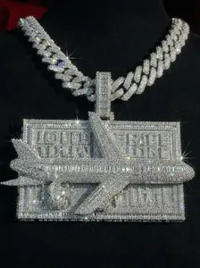 Hip-hop airplane 3D model hip-hop pendant, custom high-quality CZ  letter logo pendant, personalized men's hip-hop jewelry, Carnival Valentine's Day accessory, gift for boyfriend, hip-hop luxury rap gift