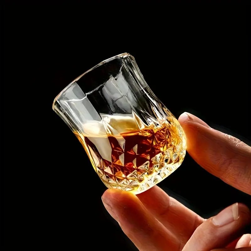 Set of 6 Mini Whisky Glasses, 40ML Diamond Shot Glasses for Vodka & Whiskey, Drinking Glasses, Whisky Glass Sets, Perfect for Bars, Parties, Restaurants, Whiskey Glass Gift