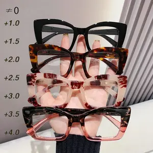4 Pairs Large Frame Reading Glasses, Fashionable Simple High-Definition Clear Lenses, Comfortable Portable Women's Magnifying Glasses, Daily Office Essential