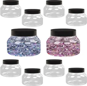 8 Oz Premium Plastic Tuscany Jars with Lids BPA Free, 12 Pack Empty Sugar Scrub Containers, Round Clear Cosmetic Containers for Body Butter, Lotion, Cream, Gel, Beauty Product