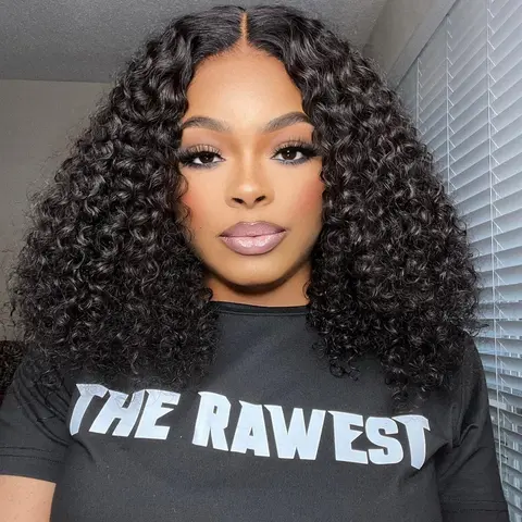 Arabella Jerry Curly Virgin Human Hair Bob Wig, Glueless Fit 13x5/6x6 Pre-Cut Frontal Lace Wig, Quick Swaps Grab Go, Beginner-Friendly Influencer-Style Long-Lasting Option, Glueless Fit, Quick Swaps