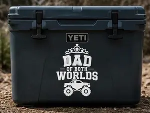 Dad Of Both Worlds Vinyl Adhesive Decal