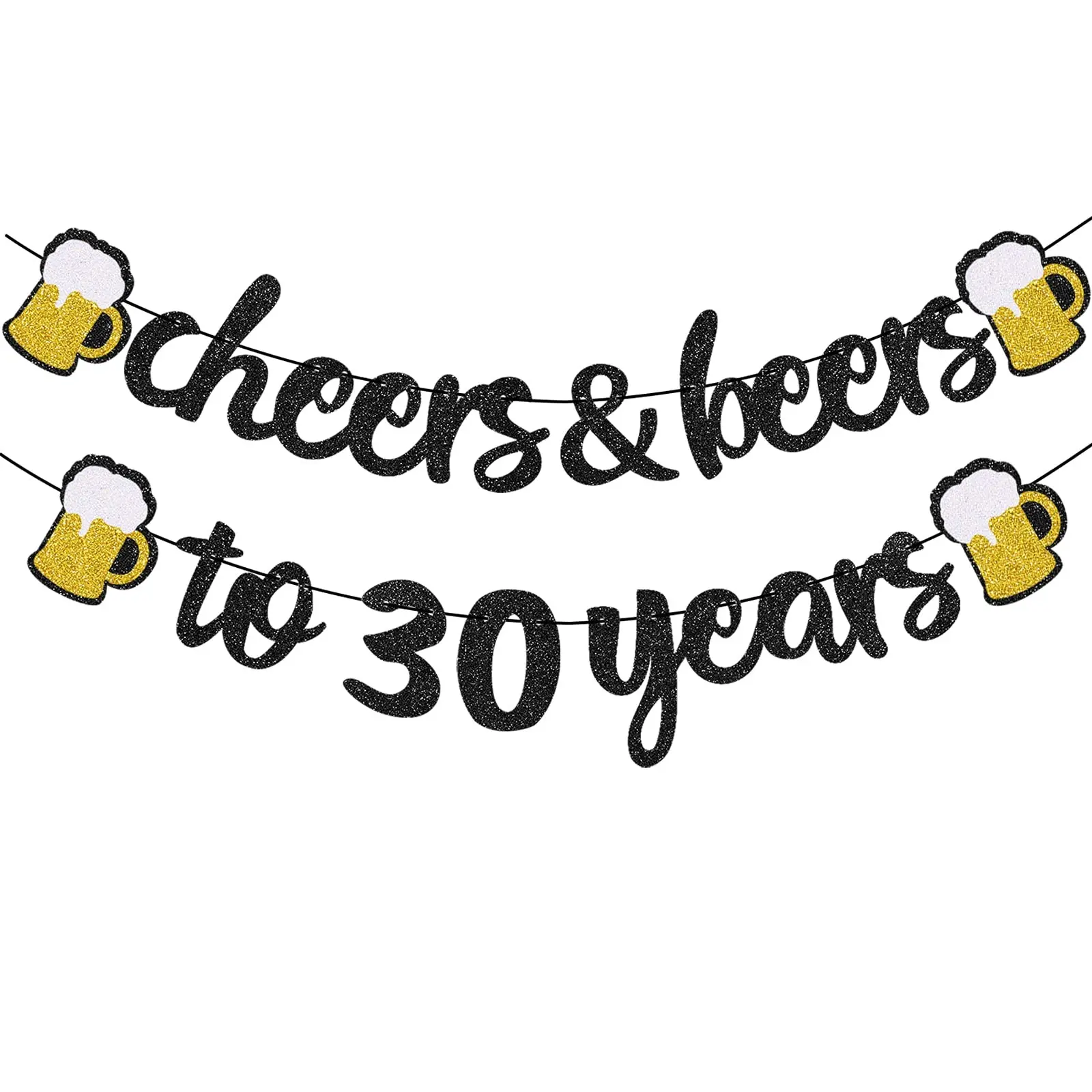 30th Birthday Decorations, Cheers and Beers to 30 Years Banner, Happy 30th Birthday Banner, Anniversary Party Supplies, Party Decorations Banners, Party Background Decoration