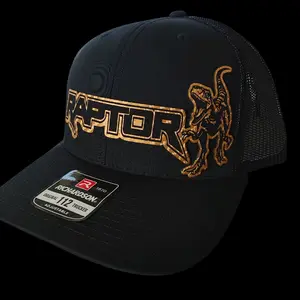 Ford Raptor Inspired Gold Carbon Fiber Leather Richardson 112 Laser Engraved Handmade Hat