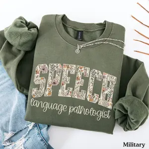 SLP T-Shirt or Sweatshirt, Speech Therapy T-Shirt, Speech Language Pathologist Sweatshirt, Slp Gift for Speech Teacher Cotton Fabric