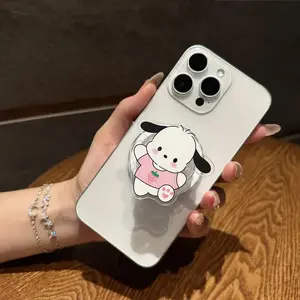 Cute Strawberry Pochaco MagSafe Phone Grip – Kawaii Dog Magnetic Pop Socket & Kickstand – Adorable Aesthetic Gift for Phone & Kindle Users