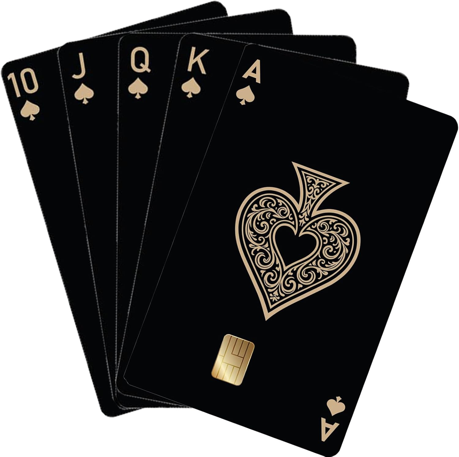 Credit Card Skin Stickers, Funny Debit & Credit Card Cover Decal, Waterproof Vinyl Card Wrap, Removable Scratch-Resistant Stickers for Bank, ID, EBT & Transport Cards, Poker Design, 5 Pack