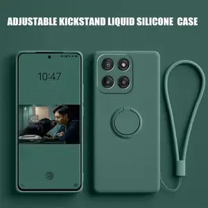 Case for Motorola Edge 60 Finger Ring Stand Holder Slicone Cover for Edge 60s Fusion Solid Color Lens Protection Soft Funda