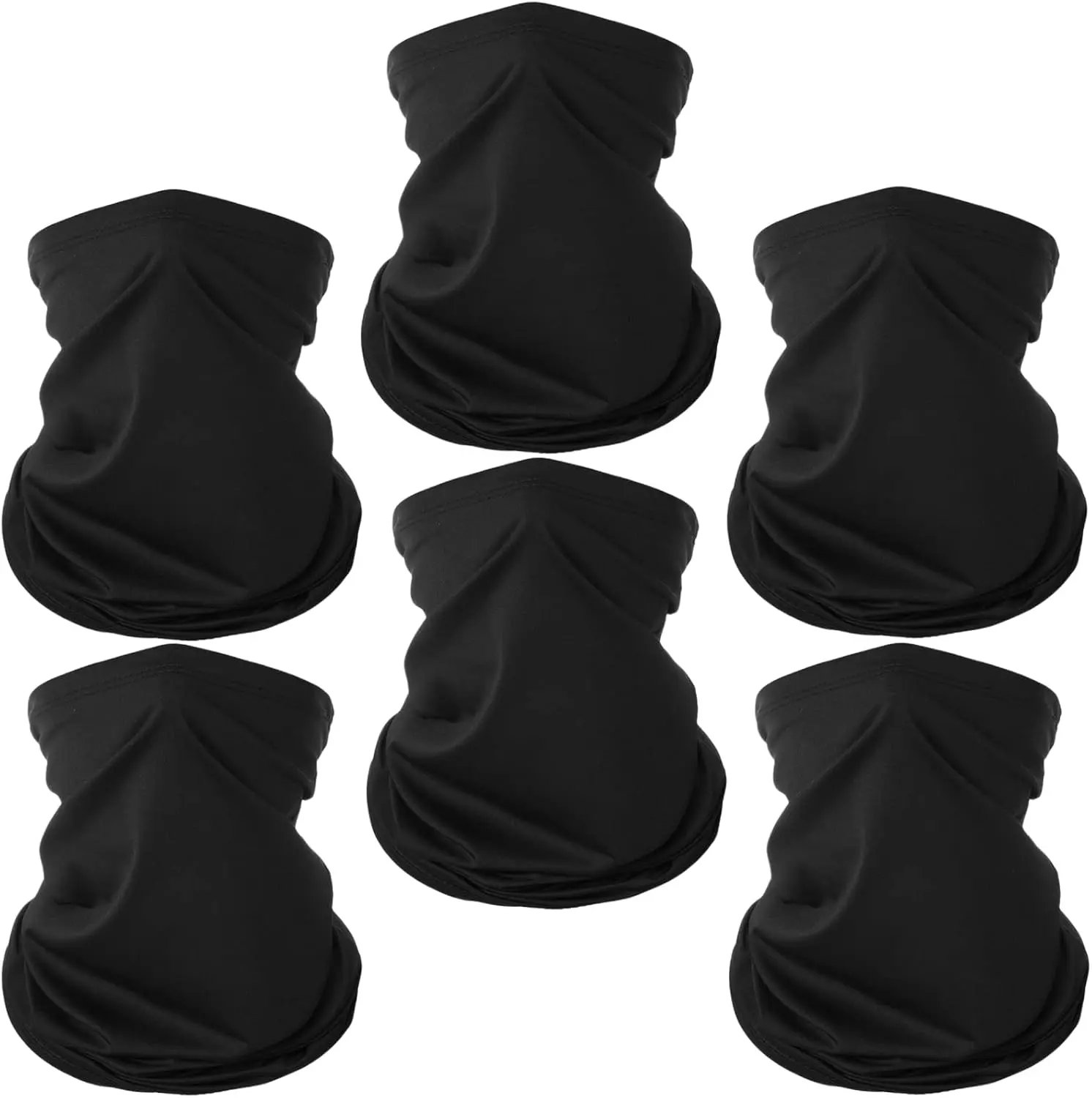 6 Pack Neck Gaiter Balaclava Bandana Gator Face Mask Scarf Cover, Breathable Sun Protection Headwear for Men & Women