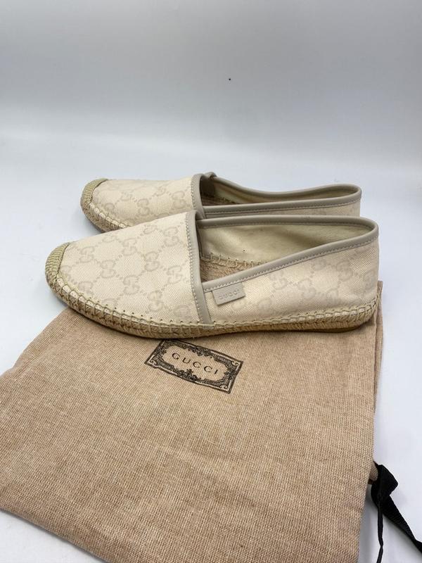 Gucci Guccissima Tan Colored Canvas Espadrilles Size 6