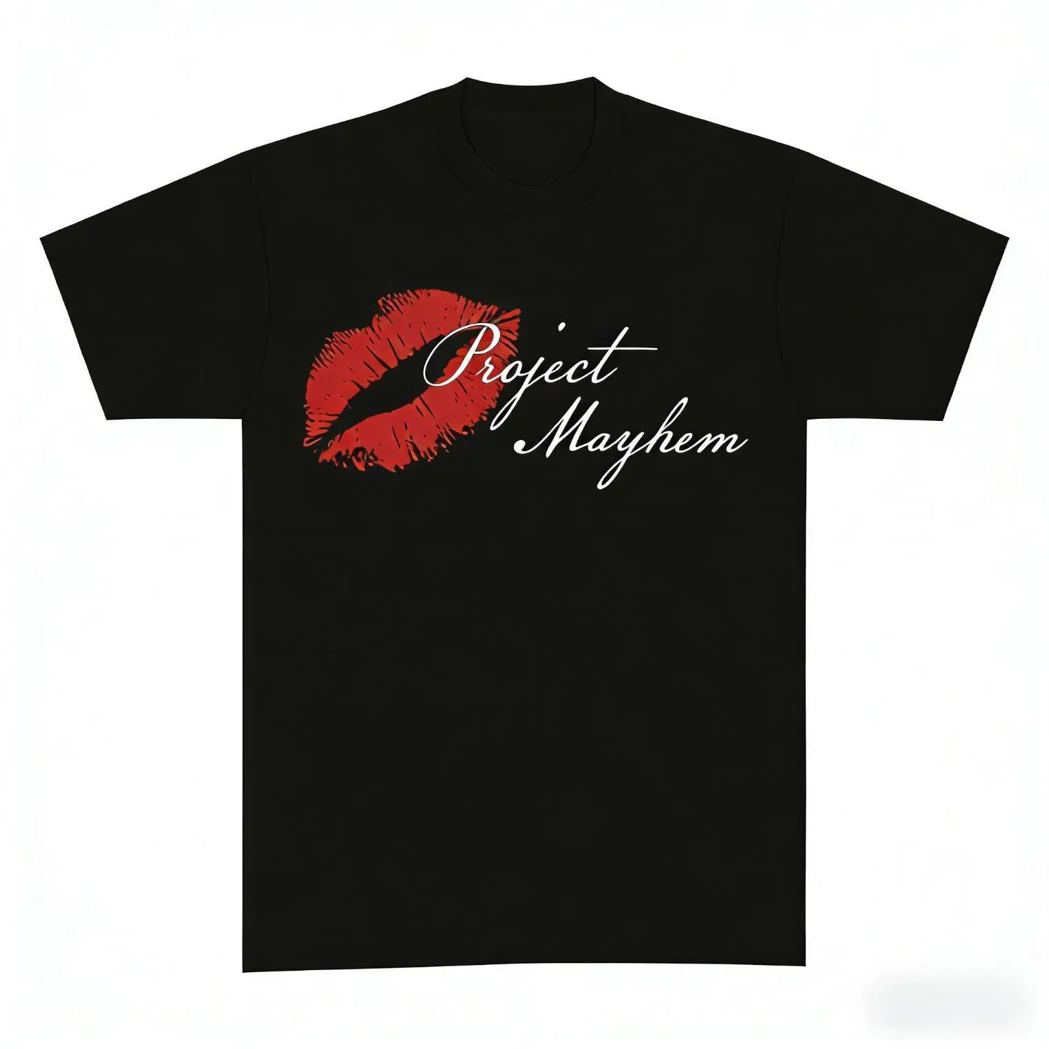 Chic Cotton Red Lip Graphic T Shirt with Minimalist Bold Design