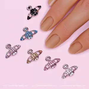 30 pcs Planet Charms for Nails art designer (Colorful stones)