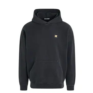 Palm Angels Back Burning Monogram Hoody Black/Gold Size XL