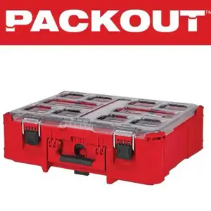 Milwaukee PACKOUT 20 in. Deep Small Parts Organizer with 6 Compartments and Quick Adjust Dividers