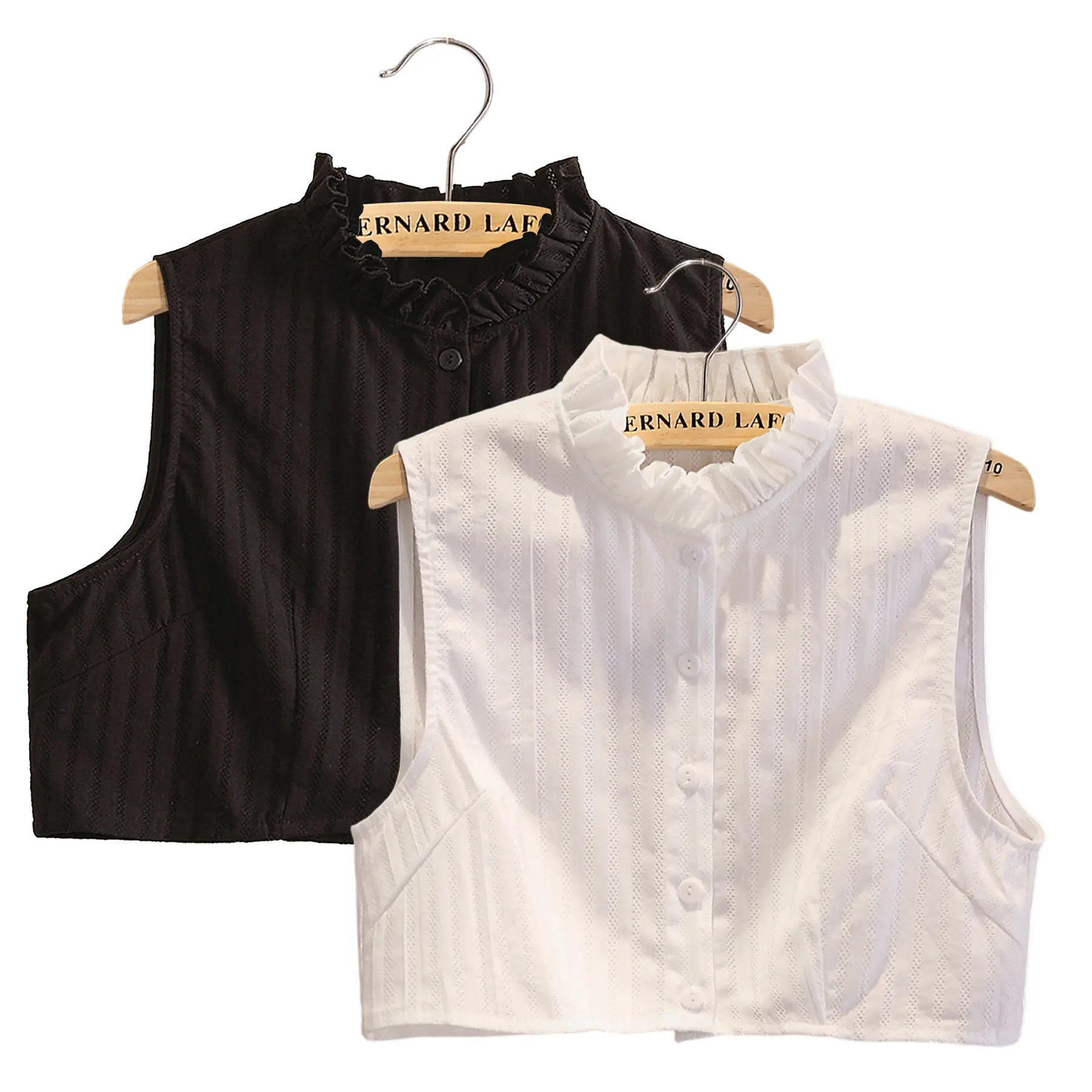 white+black stand-up collar