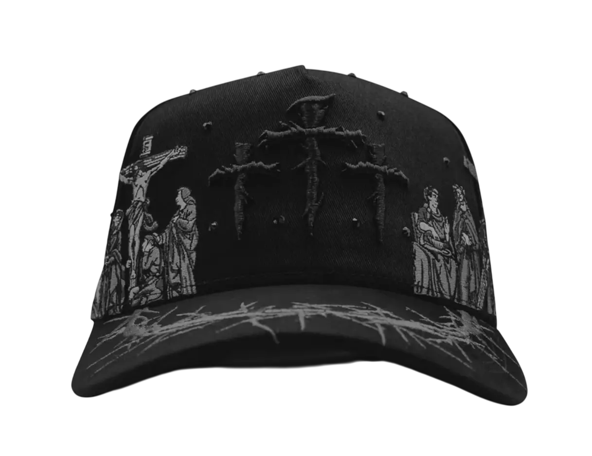 XCAP HAT BLACK 3 CRUCES LAST SUPPER SNAPBACK HAT XC3CRUCES BKOUT