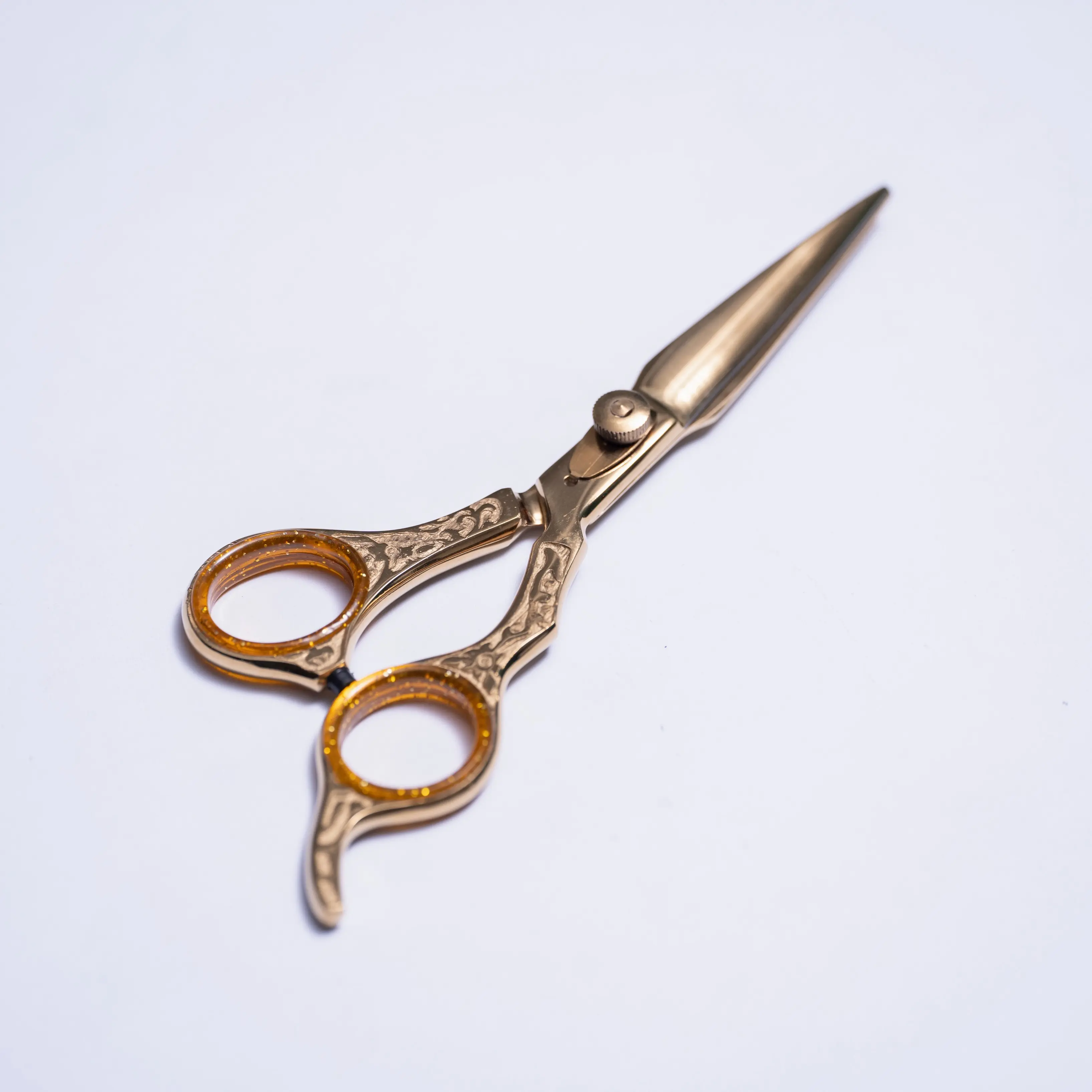 Generic Professional Gold-Plated Scissors with Unique Design Elements & Adjustable Tension System - Elegant Stainless Steel Blades & Ergonomic Finger Rings