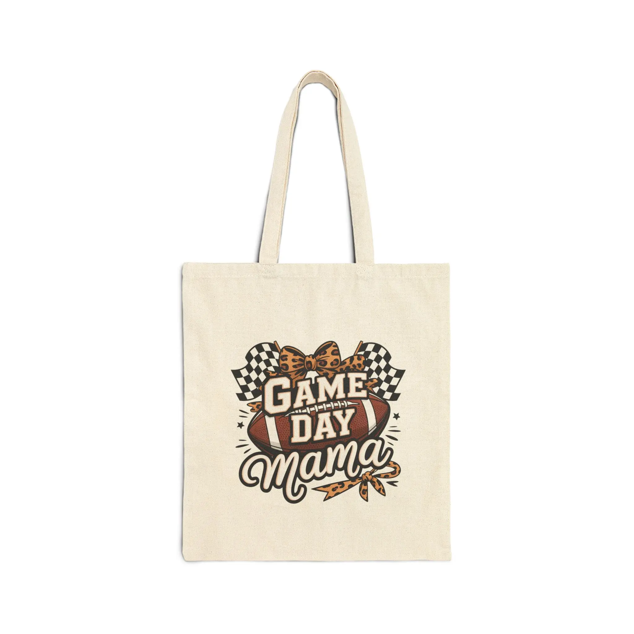 Game Day Mama Tote Bag | Racing Flags Football Mom Market Tote