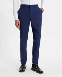 Express Slim Blue Washable Modern Tech Suit Pant