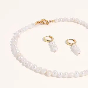 Jackie Pearl Necklace & Earrings Bridal Set