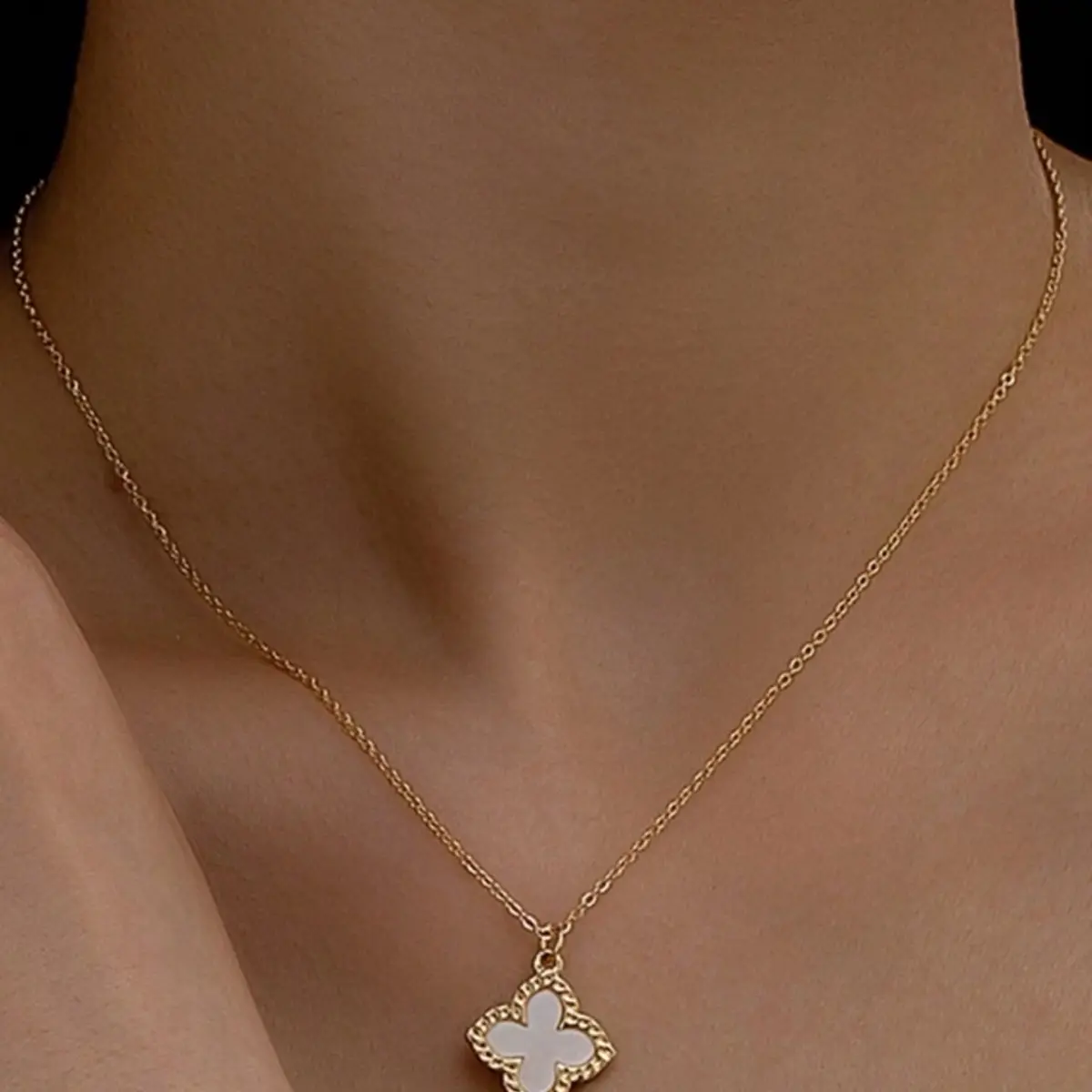 Four Leaf Clover Pendant Gold Plated Necklace