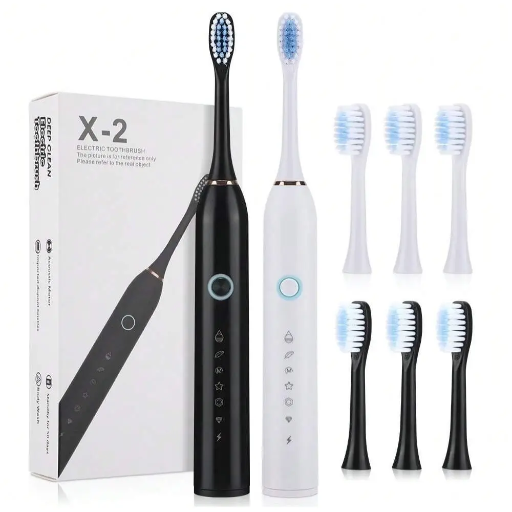 Electric Toothbrush, 1 Box Rechargeable Sonic Teeth Cleaning Toothbrush with Brush Heads, Intelligent Deep Cleaning Toothbrushes for Adults