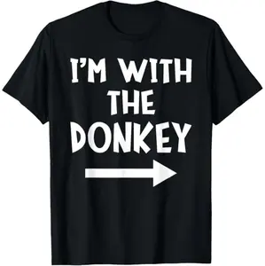 Whimsical Donkey Themed Halloween Couples T-Shirt Outfit For Perfect Matching Costume Fun