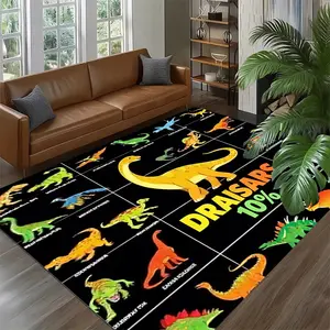 Best-selling large flannel carpet with dinosaur promotional advertisement picture for living room, hallway, bedroom, and game room modern home decoration.