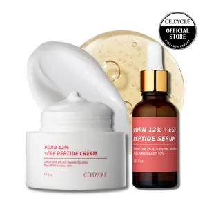 PDRN 120,000ppm EGF Serum + Cream Set – Volufiline + Hyaluronic Acid | K-Beauty Skin Recovery Anti-Aging Duo | CELDYQUE