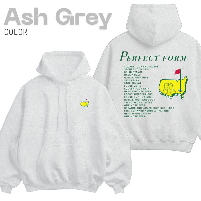 Perfect Form Golf Hoodie, 2025 Masters Tournament Graphic Tee For Men Women, Funny Beer Quote Design Pullover, Menswear Womenswear Outfit