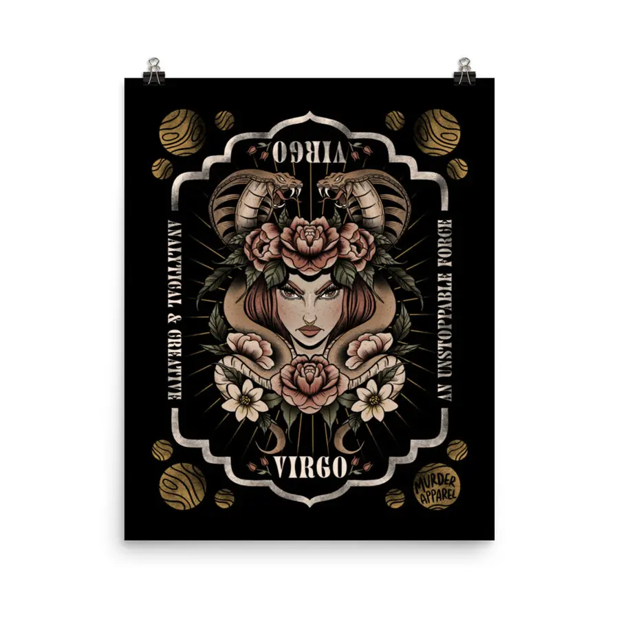 Virgo Zodiac Poster .Pumpkin Halloweentown Poster, Happy Halloween Poster, Spooky Vibes Poster. Poster Wall Decor