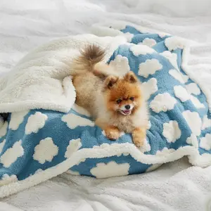 Waterproof Warm Pet Blanket - Thickened Fleece Cover, Multi-Use for Sofa/Bed/Pet Room, Soft & Water-Resistant, Perfect Pet Warm Bedding