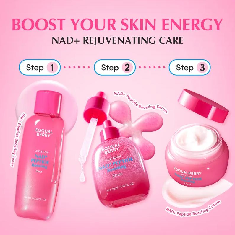 EQQUALBERRY NAD+ Longevity Ritual: Peptide Boosting Serum & Cream Duo | Advanced Anti-Aging & Cellular Skin Repair | Firming & Lifting for Face, Neck & Body