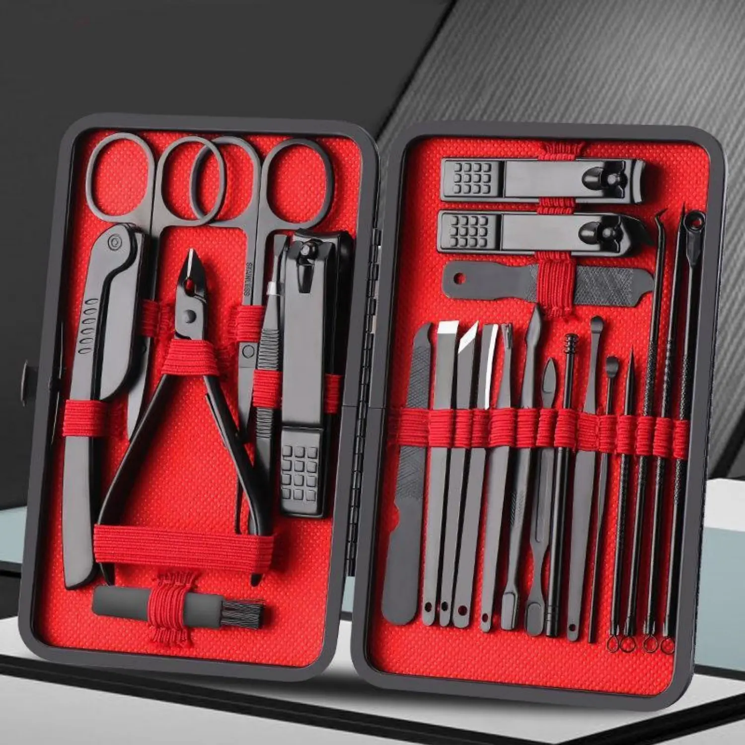 Professional Stainless Steel Nail Clipper Set - High Quality, Compact Metal Nailcare Kit with Cuticle Pusher, Nippers for Home/Travel Manicure & Pedicure, Lightweight Durable Tools