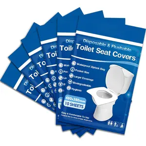 Toilet Seat Covers Disposable - 60 Pack XL Flushable Paper Toilet Seat Covers for Adults  Potty , Biodegradable Travel Essential Accessories for Public Restrooms Airplane Camping