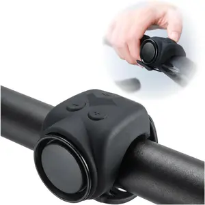 120dB Loud Electric Bike Horn, 4 Sound Modes & 5 Volume Settings, USB C Rechargeable Weatherproof Bicycle Bell, Easy Install Accessory for Mountain Bicycle Scooter Ebike Go Kart