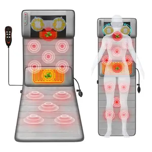 Full Body Electric Massage Mat with Heat - Vibration Massage Pad for Back Neck Foot & Lumbar Support - Foldable Cushion Mattress with Timer & Adjustable Intensity for Home or Office Use - Gift Therapy