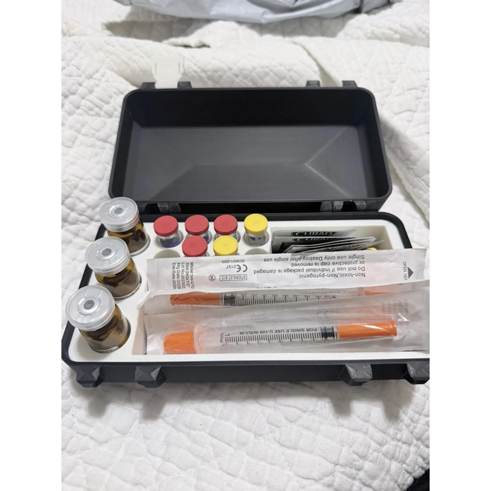 Peptide Case 10ml+3ml Storage Black & White design