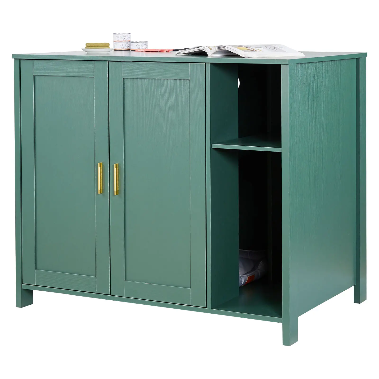 【SummerFinds】VEVOR Automatic Litter Box Enclosure, 41.3 in Self-Cleaning Litter Cabinet with Drawer, Detachable Divider & Built-in Power Outlet, Fits Most Smart Litterboxes, Auto-Clean Litter Boxes, Self-Emptying Litter Boxes